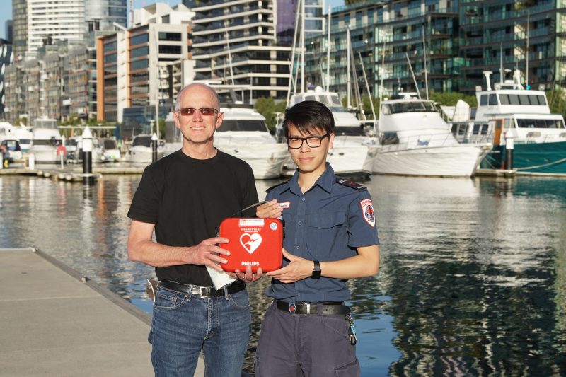 Patient and Paramedic with AED