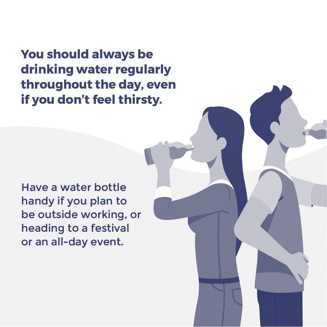 Image taken from AV's Summer Smart campaign showing advice on drinking water