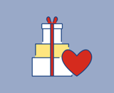 The icon shows a pile of gifts with a red heart next to them