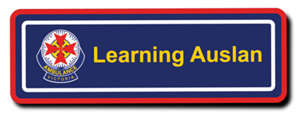 Ambulance Victoria badge with the words Learning Auslan.