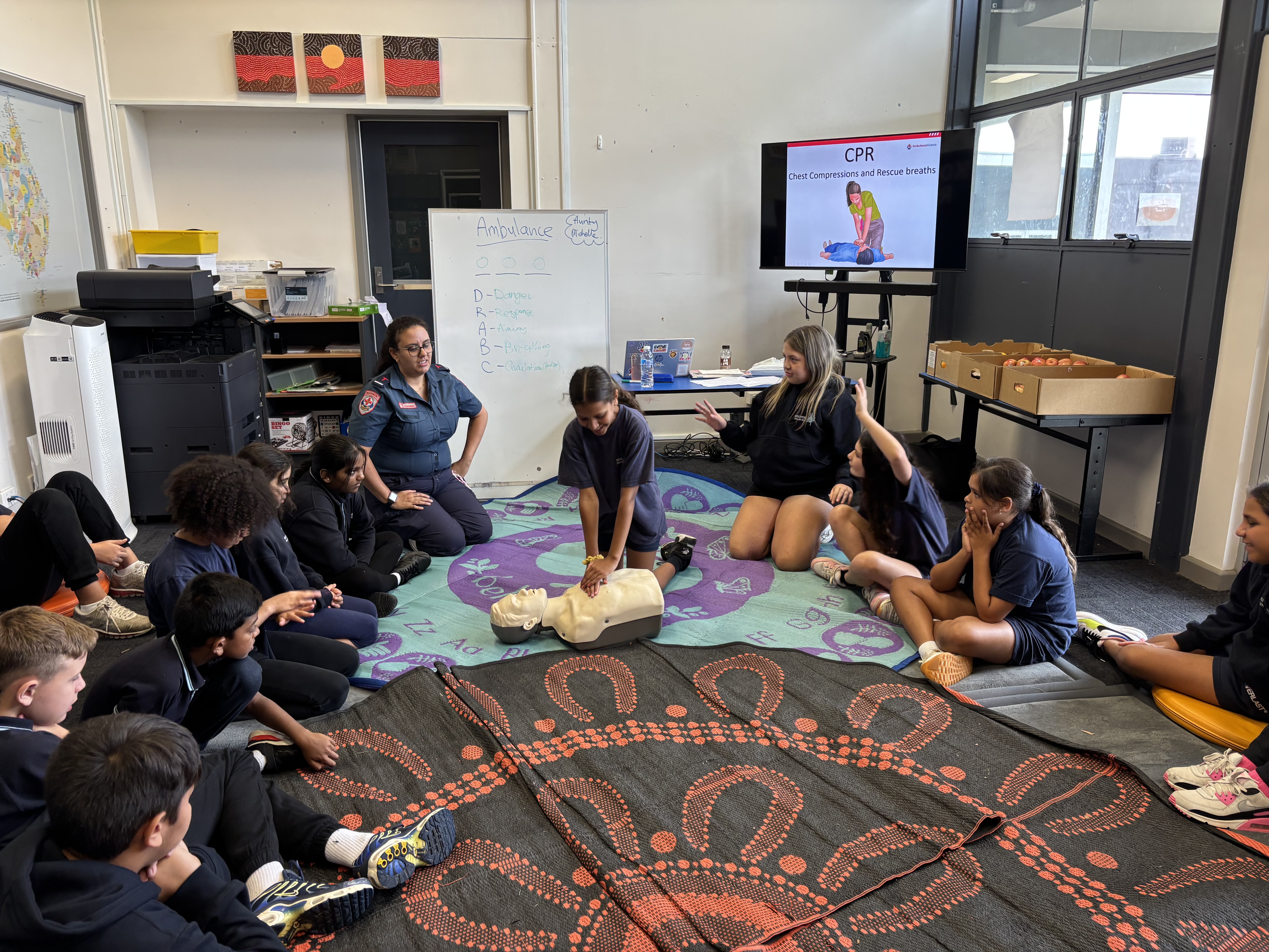 Students practicing CPR