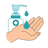 A hand with drops of handwash