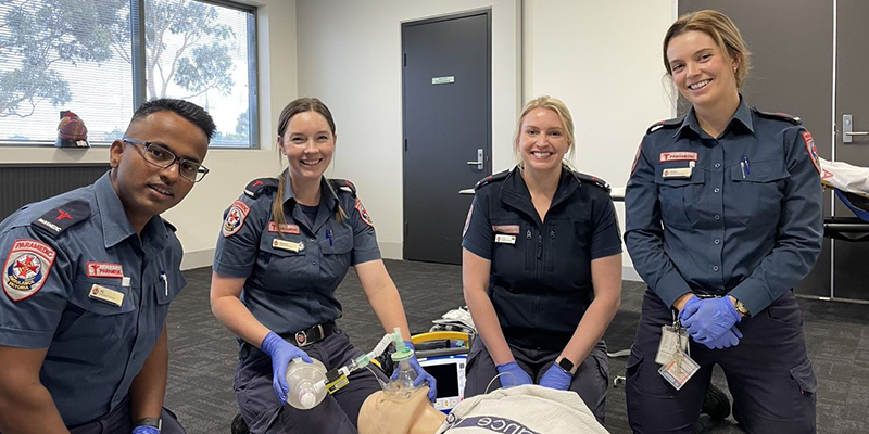 Mobile Intensive Care Ambulance (MICA) interns Wij, Chenaye, Eliza, and Jordan.