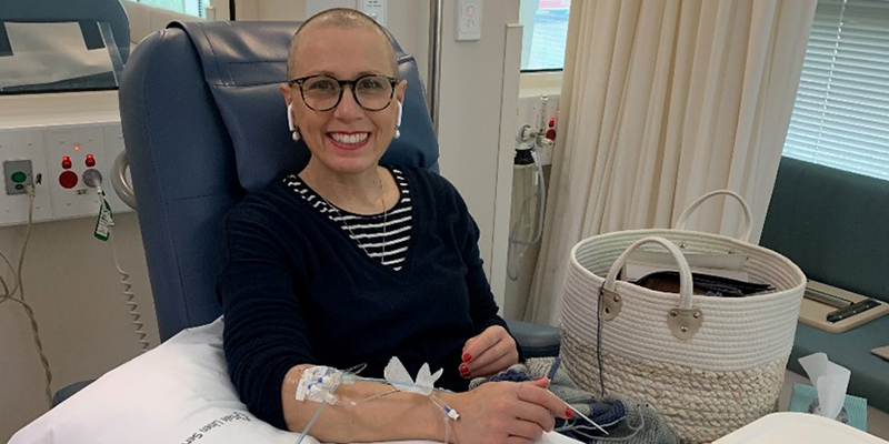 Jenn going through chemotherapy in 2020